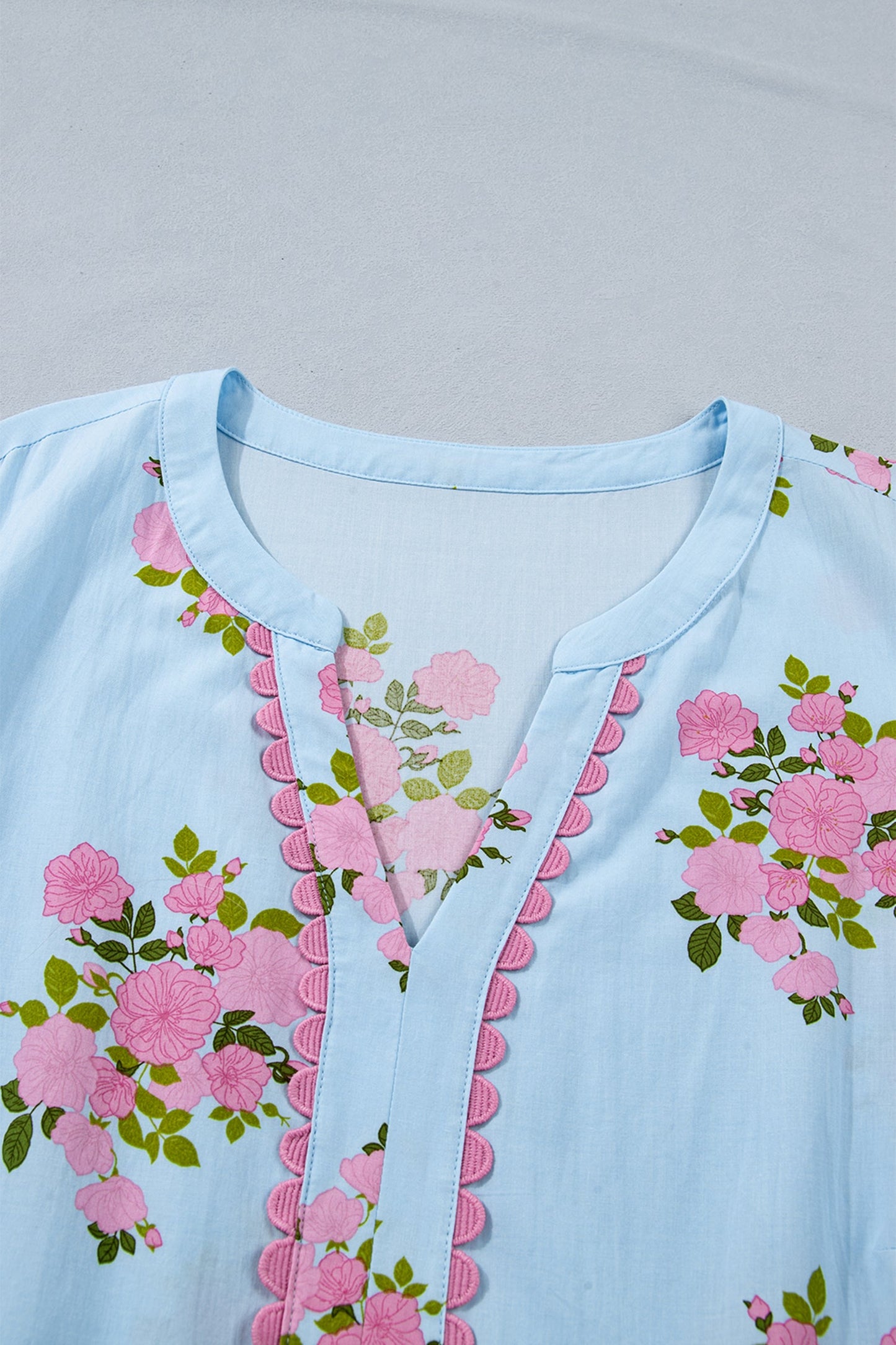 Threaded Pear Lucy Print Scalloped Trim Plus Dress