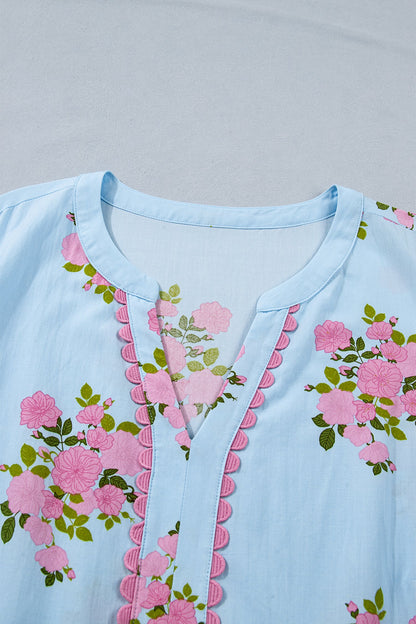 Threaded Pear Lucy Print Scalloped Trim Plus Dress