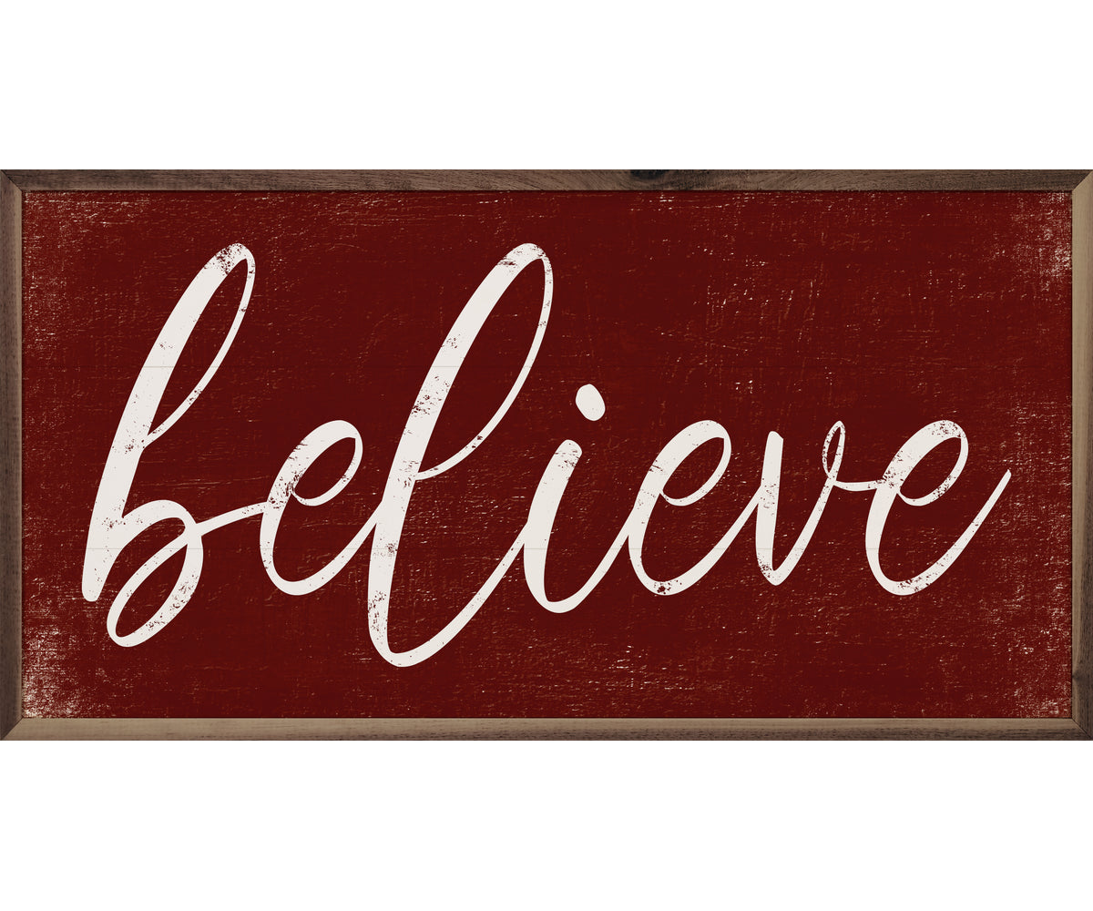 Kendrick Home Believe Script Red