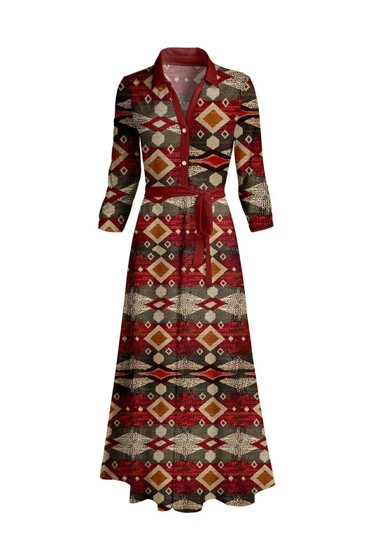 Red & Tan Diamond Geo-