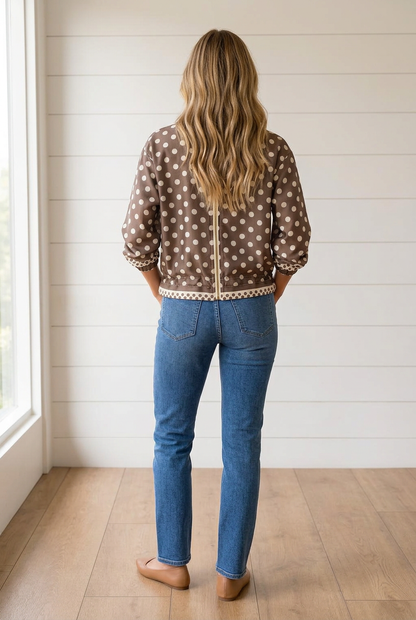 Threaded Pear Sabrinia Up Long Sleeve Shacket