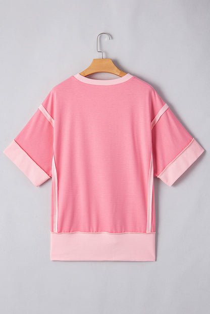Threaded Pear Katie Raw Seam High Low Side Split Top