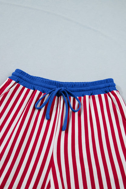 Threaded Pear Skye Stripe Trim Tee Set
