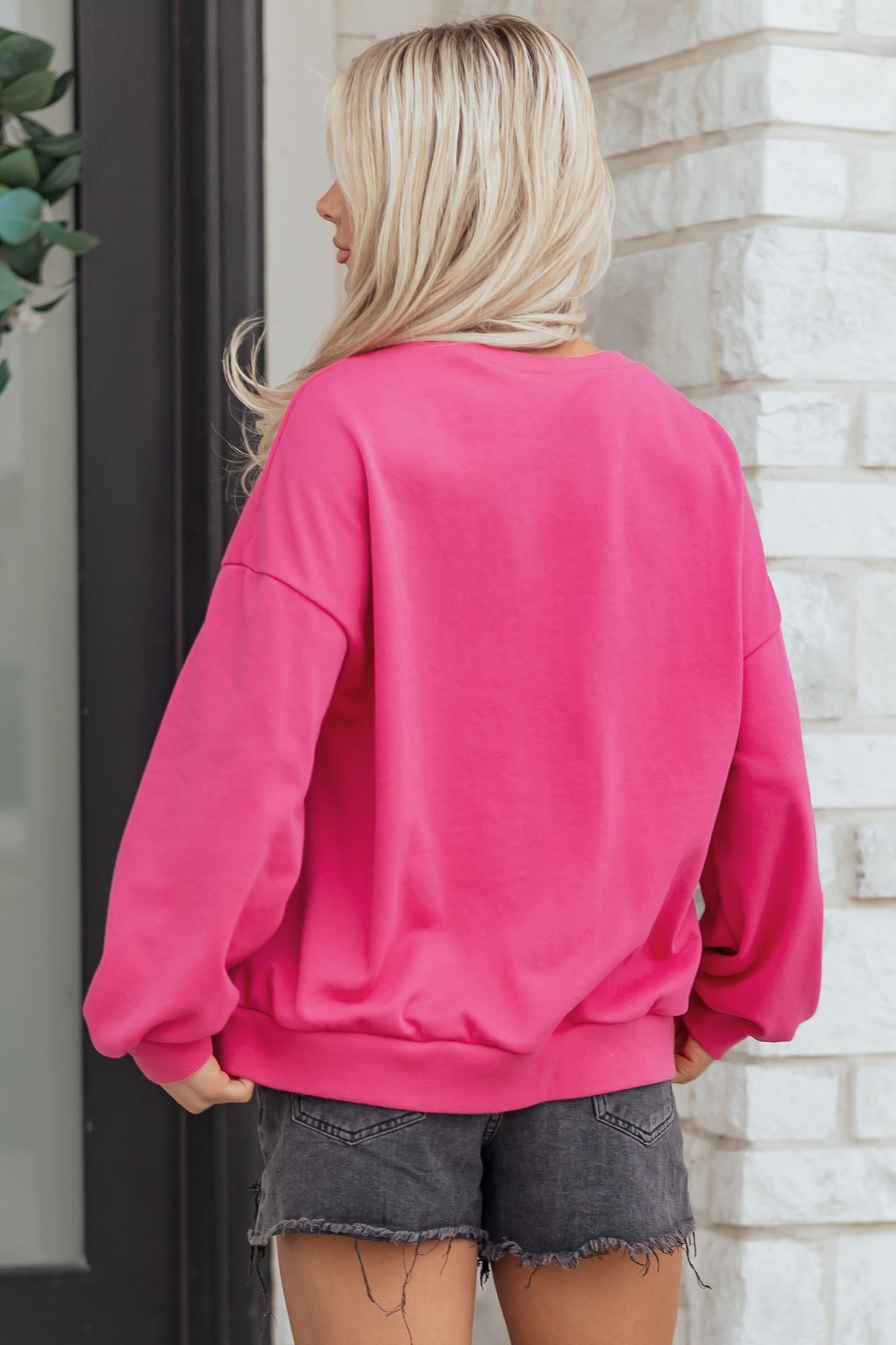 Threaded Pear Armani Clover Embroidered Loose Pullover
