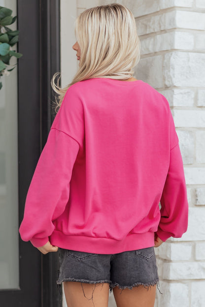 Threaded Pear Armani Clover Embroidered Loose Pullover