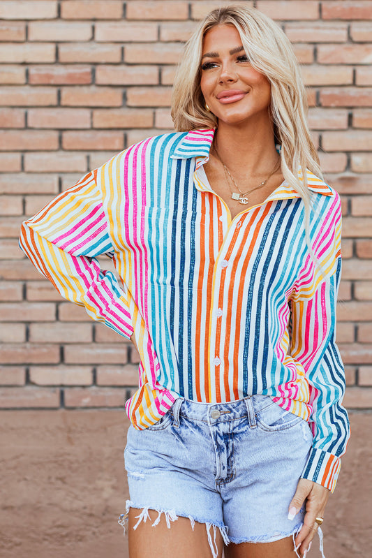 Threaded Pear Winter Drop Shoulder Loose Shirt
