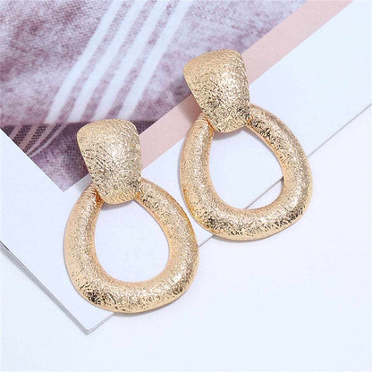 Goldtone Texture Drop Earrings