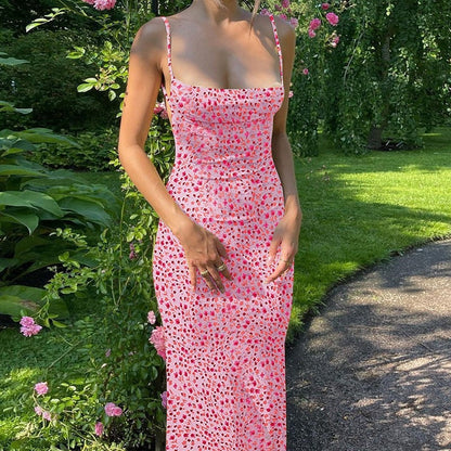 🌟 Women's Slim Fit Printed Backless Dress