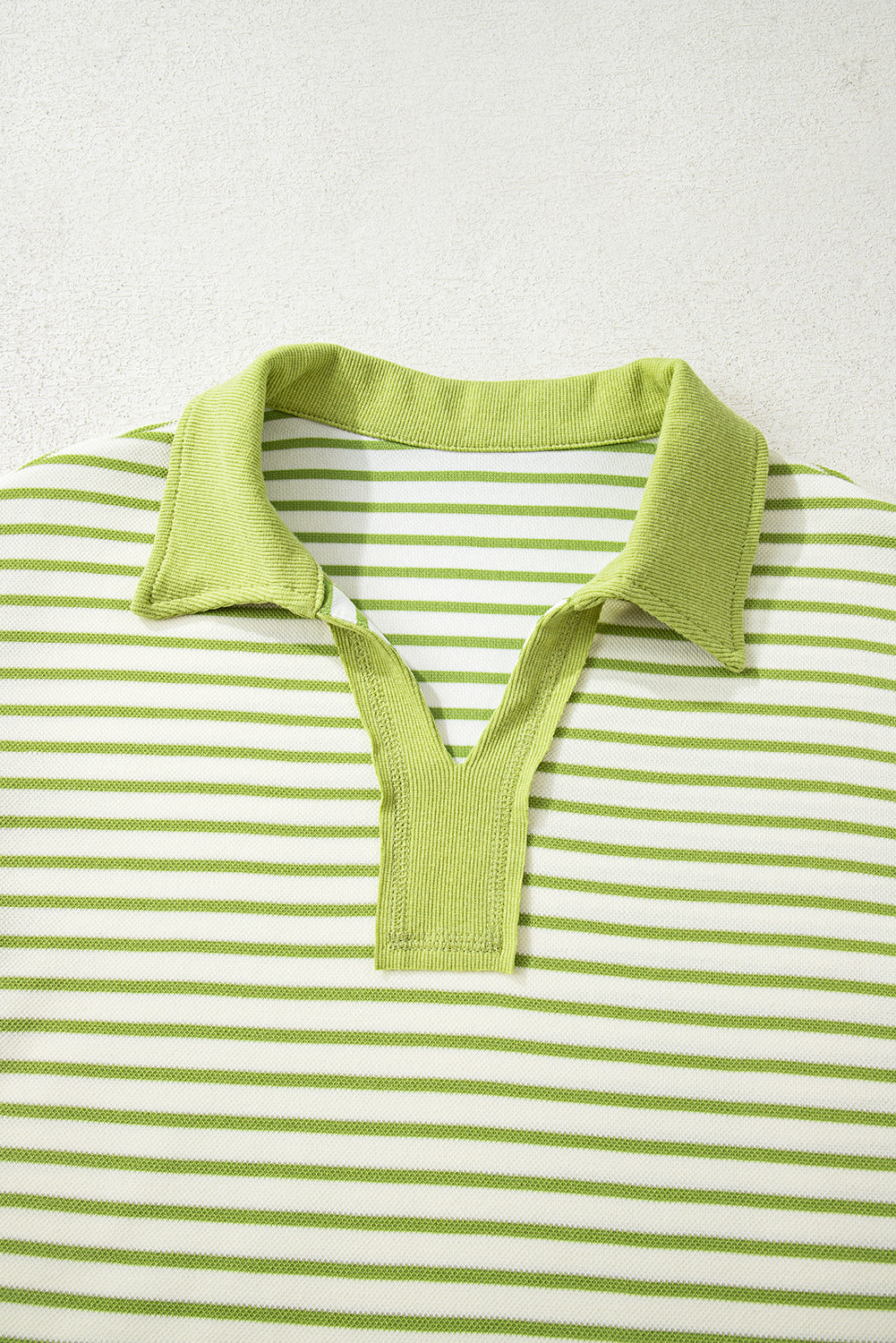 Threaded Pear Juniper Stripe Collared Pullover and Skort Outfit