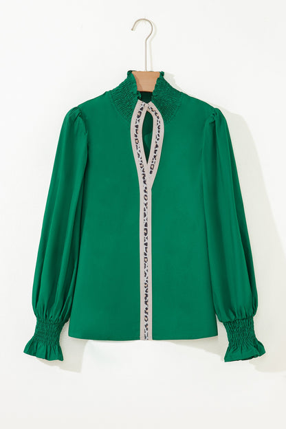 Threaded Pear Everly Flounce Sleeve Trim Blouse