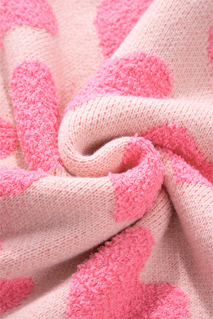 Threaded Pear Cali Heart Jacquard Knit Sweater