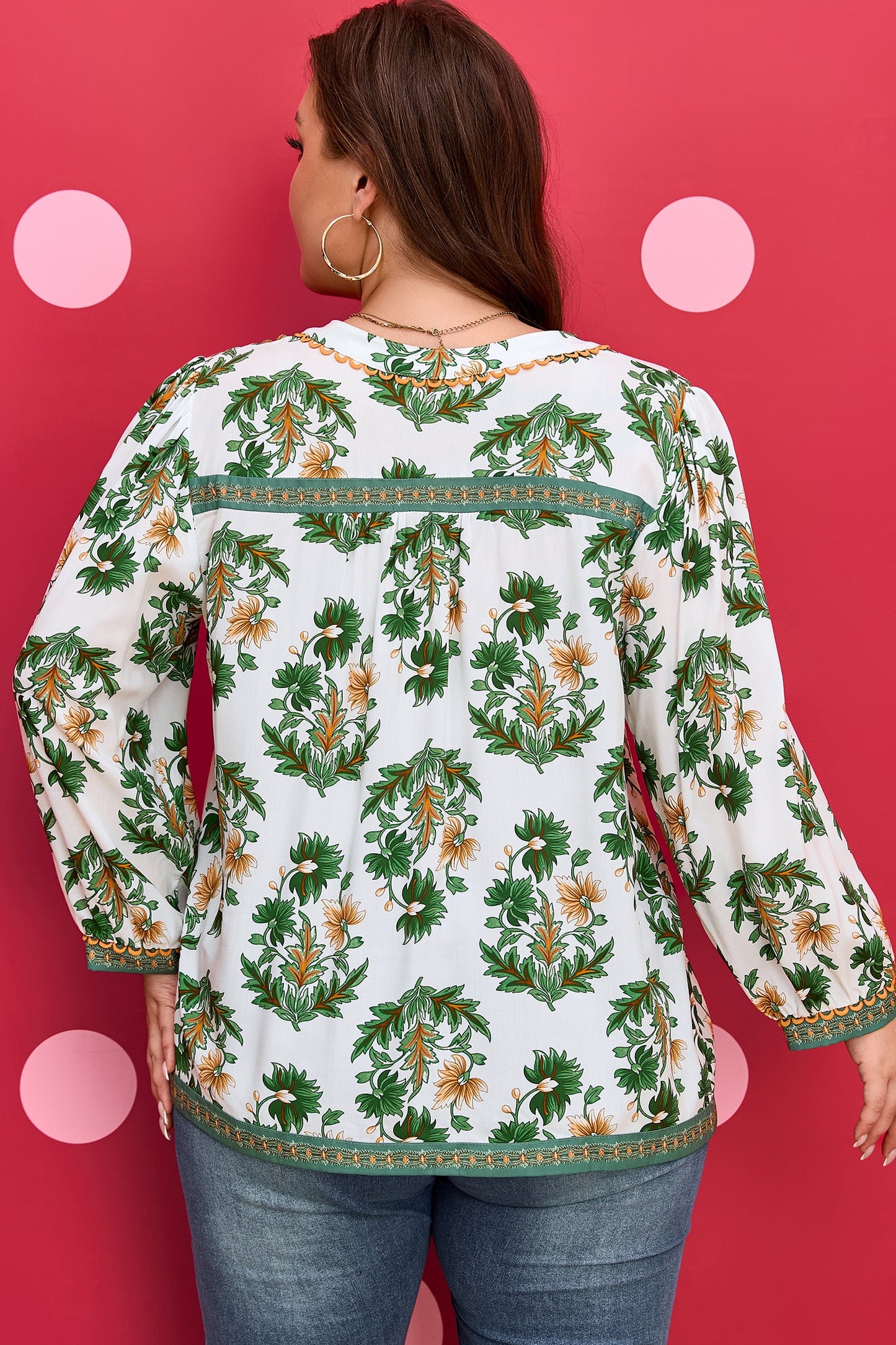 Threaded Pear Kira 3 4 Sleeve PLUS Blouse