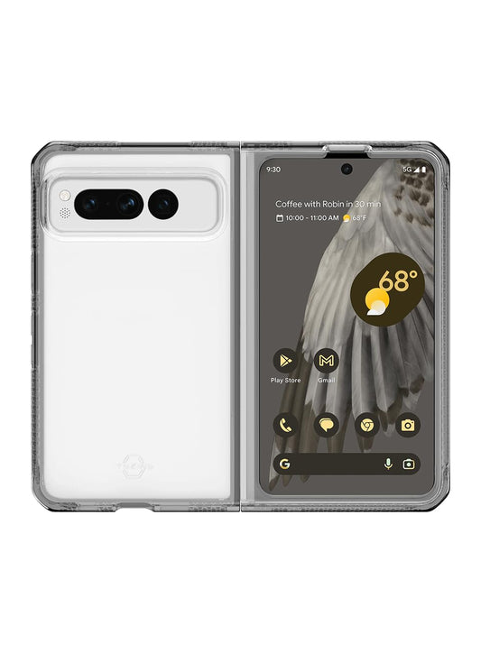 Itskins | Hybrid R Clear Protective Phone Case Compatible with Google Pixel Fold, Slim Hybrid Case, Shockproof Cover, Anti-Yellowing, and Military Grade Phone Case | Black and Transparent