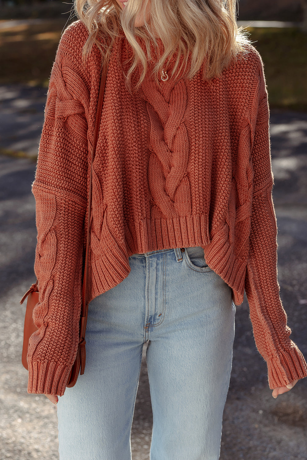 Threaded Pear Willaira Slouchy Textured Knit Sweater
