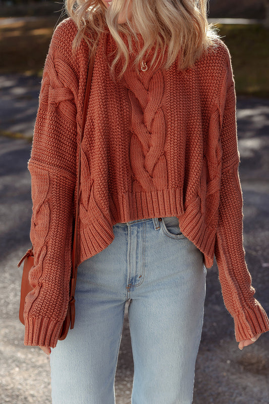 Threaded Pear Willaira Slouchy Textured Knit Sweater