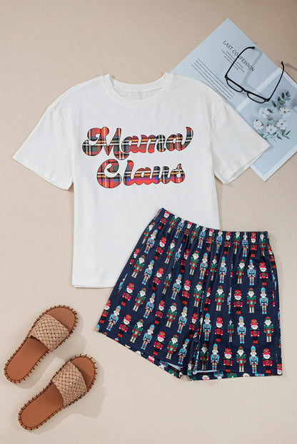 Threaded Pear Sylvia Claus Plaid Letter Tee