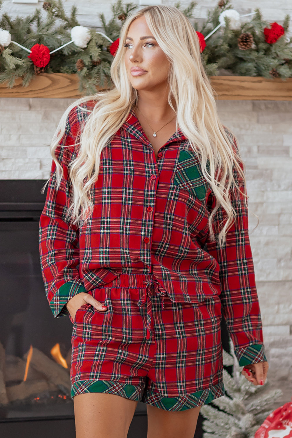 Threaded Pear Lananina 2pcs Pajama Set Long Sleeve Top