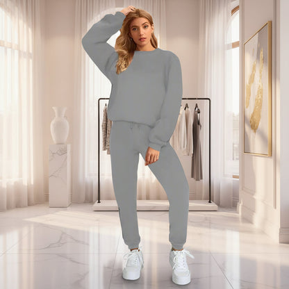 Women's Oversized Drop-Shoulder Sweatshirt & Jogger Pants Sweatsuit Set