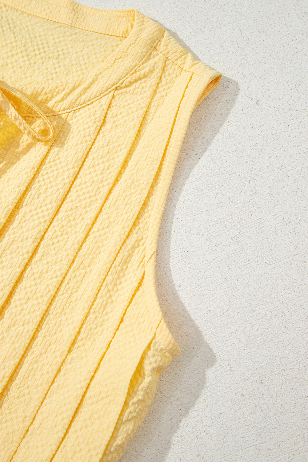 Threaded Pear Kenzie Notched Pleated Tank Top