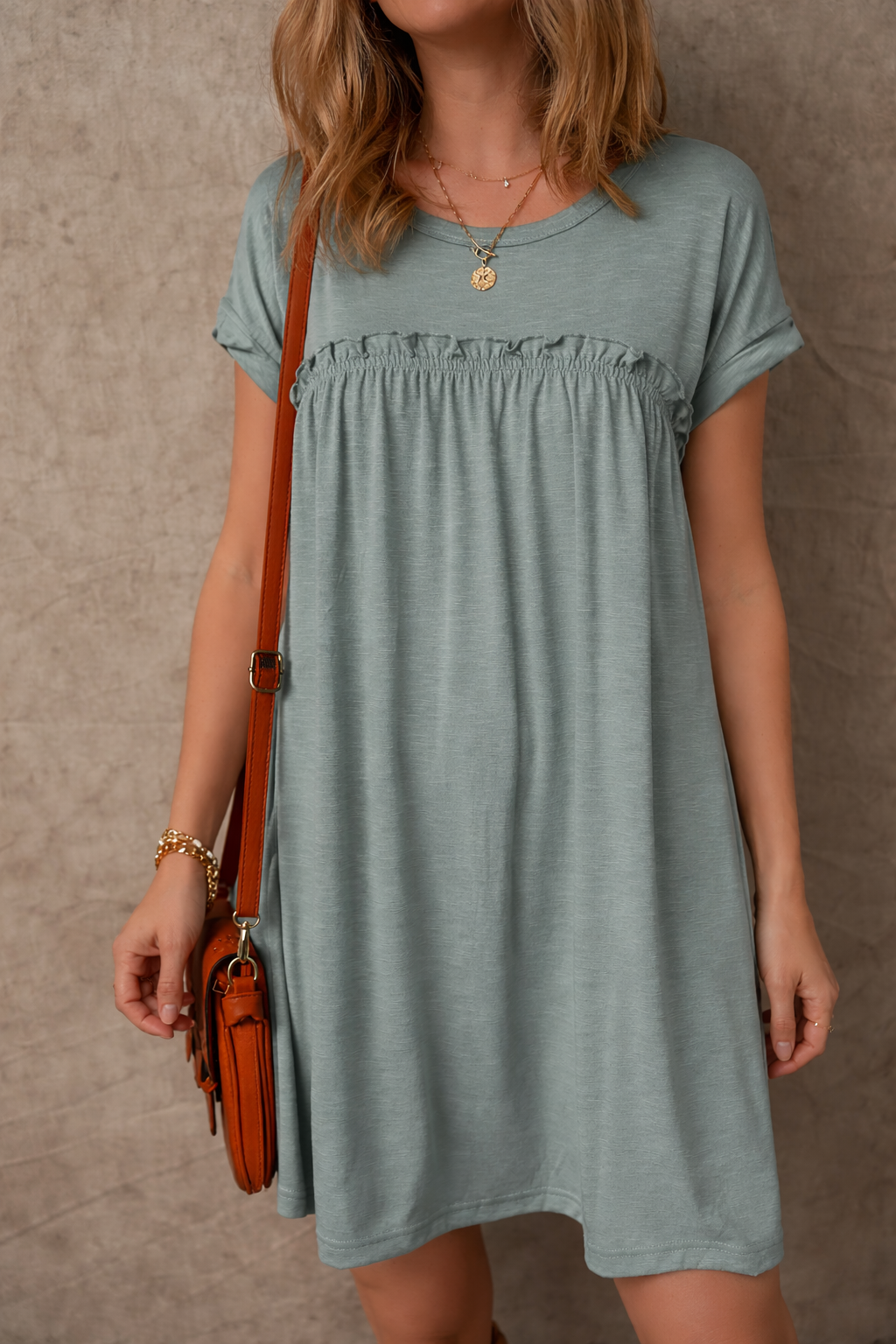 Threaded Pear Daniela Gathered Seam T Shirt