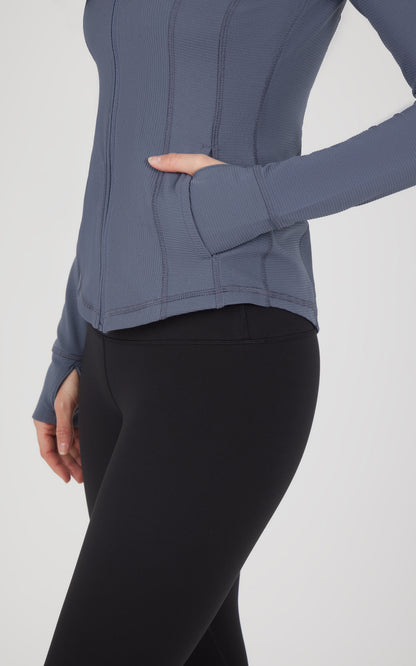 Interlink Ribbed Princess Seam Performance Jacket - Our Earthy Story
