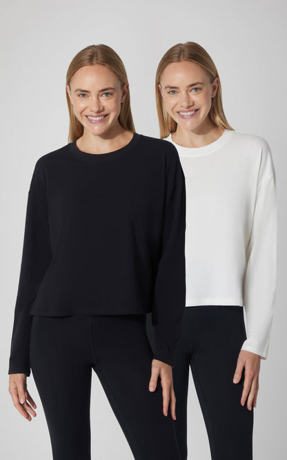 2 PK Cotton Deluxe Boxy Long Sleeve Top