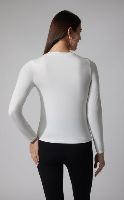 2 PK Cationic Jersey Crew Neck Top with Side Ruching and Everyday Crew Neck Top