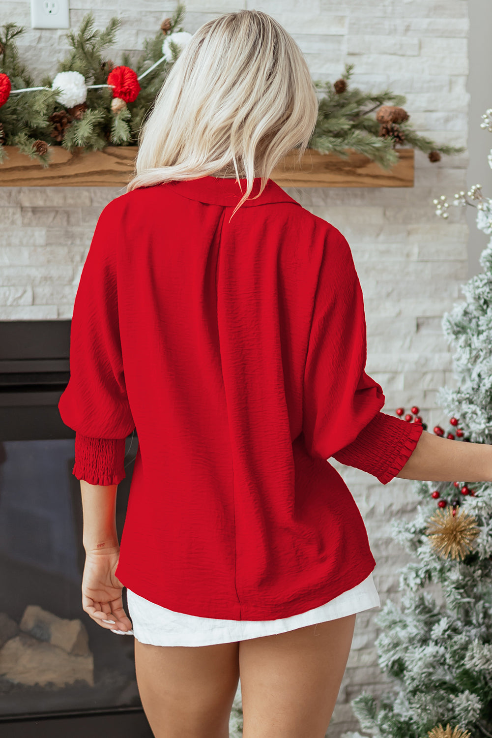 Threaded Pear Della Sleeve Oversized Tunic Top