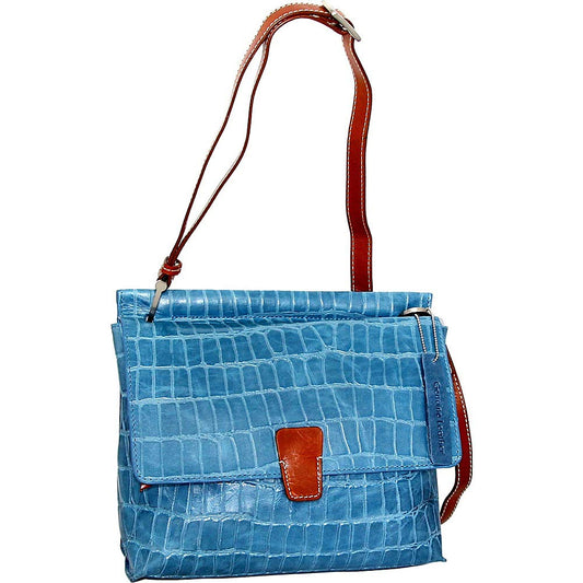 Francesca Leather Crossbody in Blue