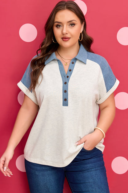 Threaded Pear Maddie Cuffed Sleeve Polo PLUS Tee