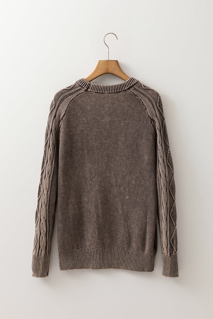 Threaded Pear Aria Knit Sleeve Casual Sweater