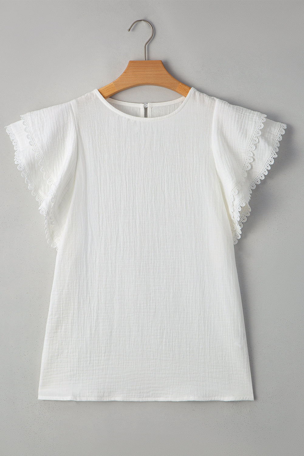 Threaded Pear Cecelia Ruffled Flutter Sleeve Blouse