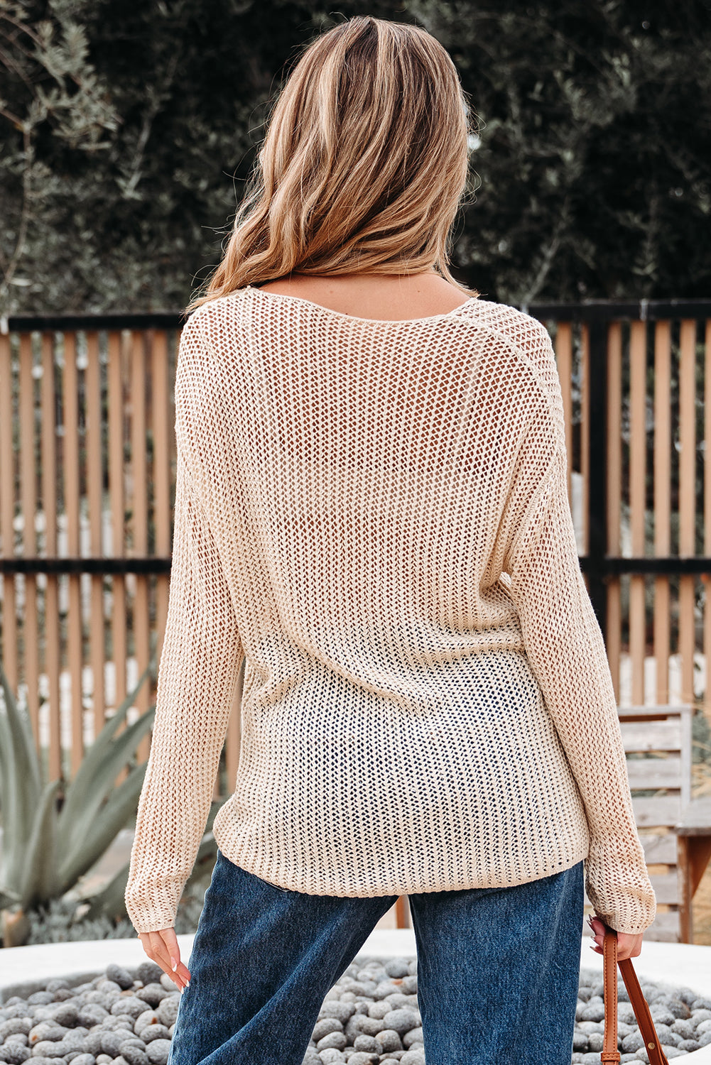 Threaded Pear Hadley Crochet Hollow-out Sweater