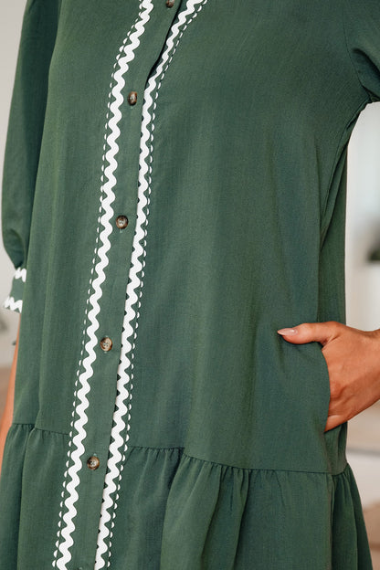Threaded Pear Xyla Bracelet Sleeve Shift Dress