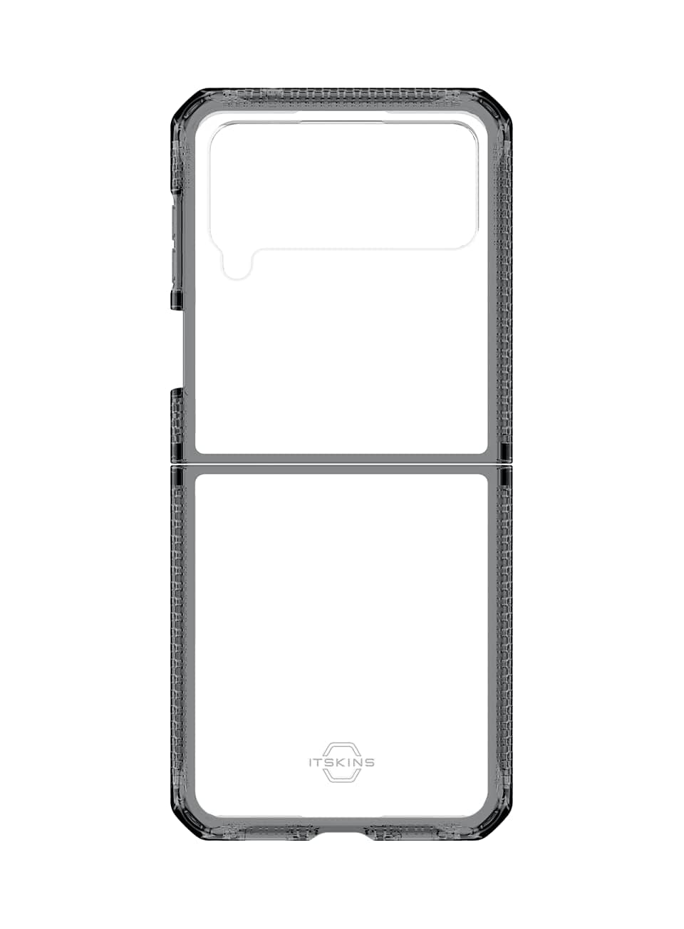Itskins | Hybrid R Clear Protective Phone Case Compatible with Samsung Galaxy Z Flip4 5g, Slim Hybrid Case, Shockproof Cover, Anti-Yellowing, and Military Grade Phone Case | Smoke and Transparent
