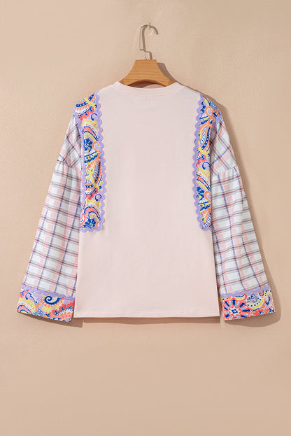 Threaded Pear Margaret Ricrac Trim Floral Blouse
