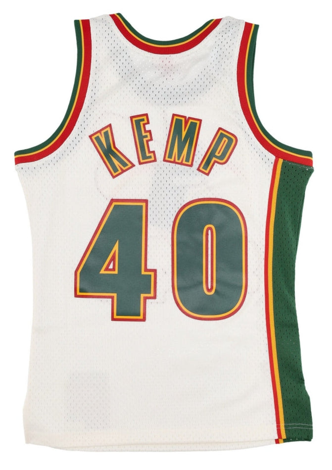 Mitchell & Ness Men's Cream Swingman Jersey Supersonics 1995 Shawn Kemp Jerseys
