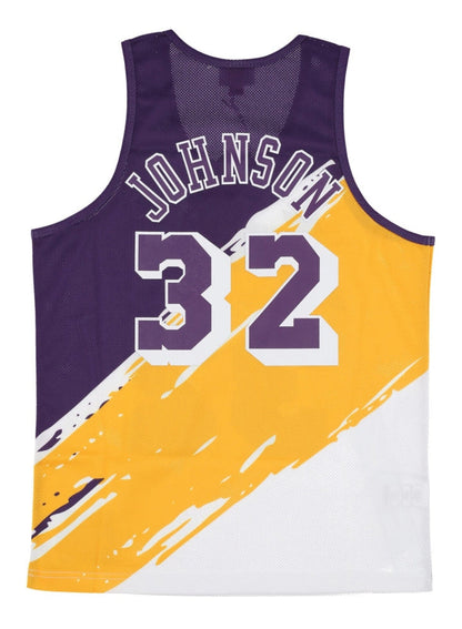 Mitchell & Ness Men's Paint Brush Nn Mesh Tank Lakers Magic Johnson Tank Tops