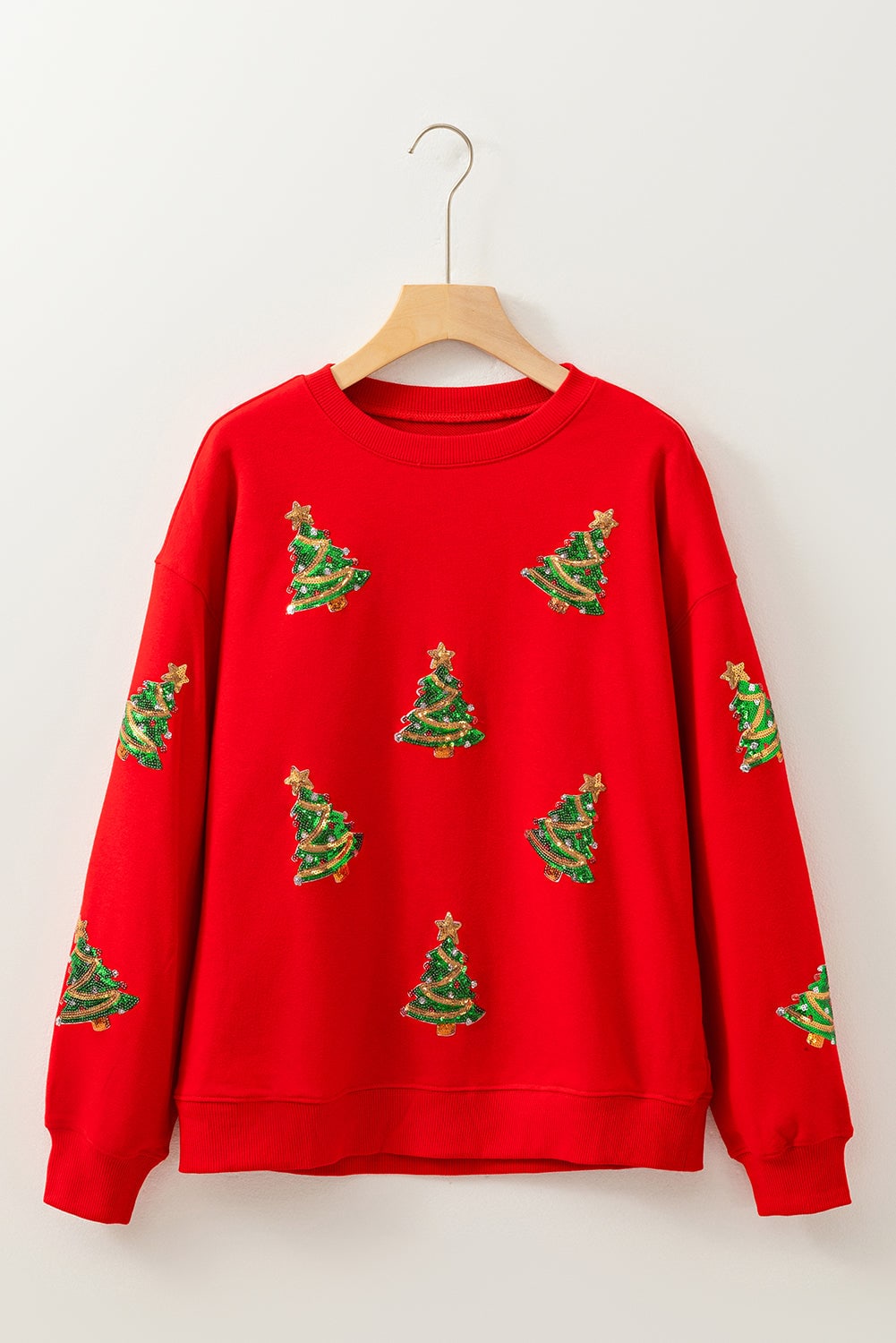 Evelyn Graphic Drop Shoulder Sweatshirt - Red / L - 12/14