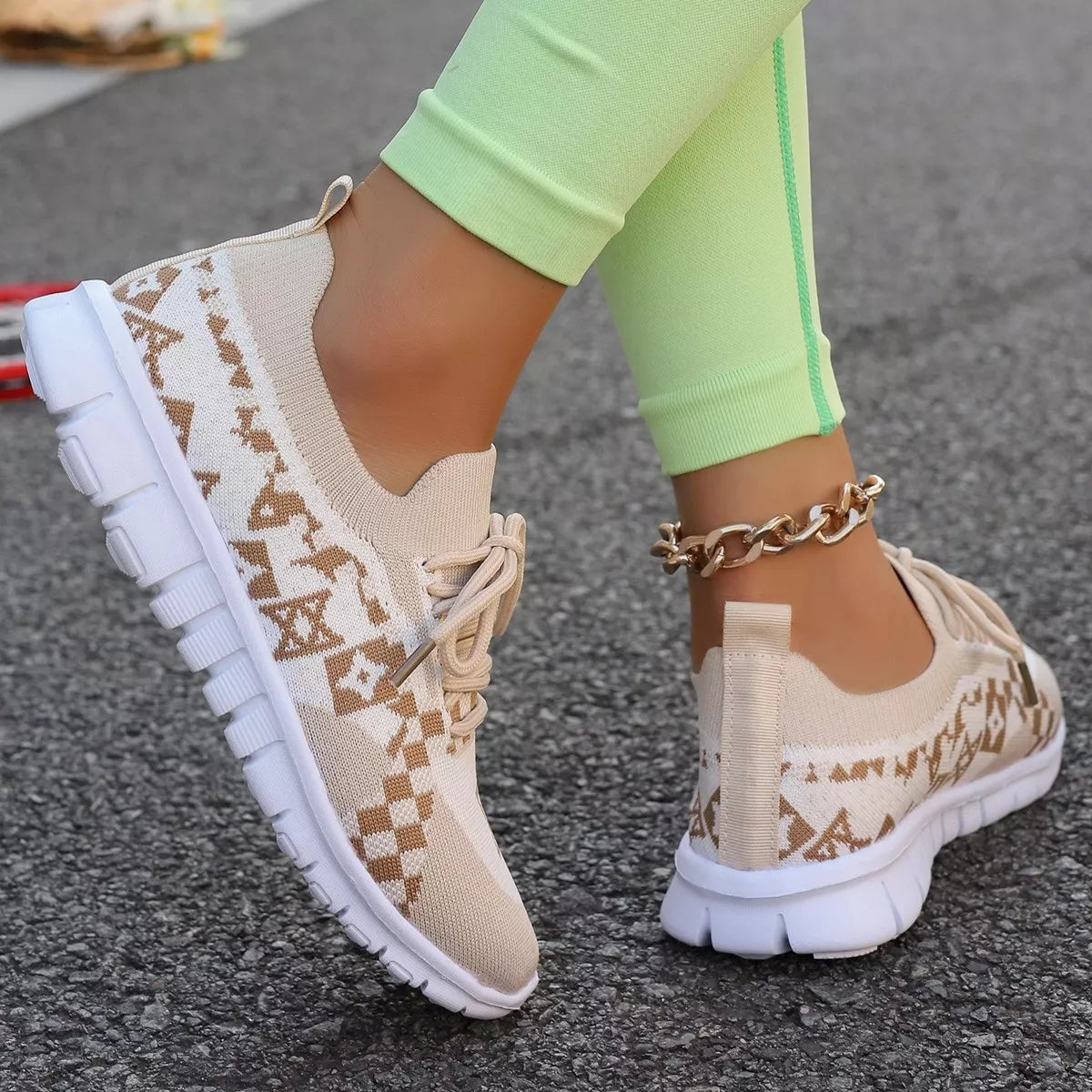 Breathable Mesh Lace Up Sneakers