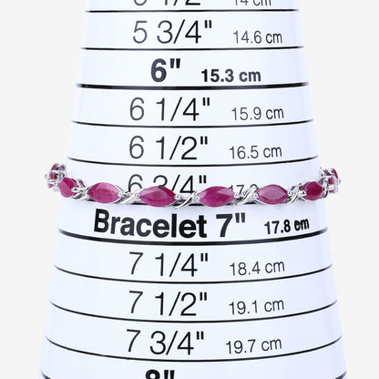 Marquise Pink Ruby Prong 10K White Gold Tennis Bracelet