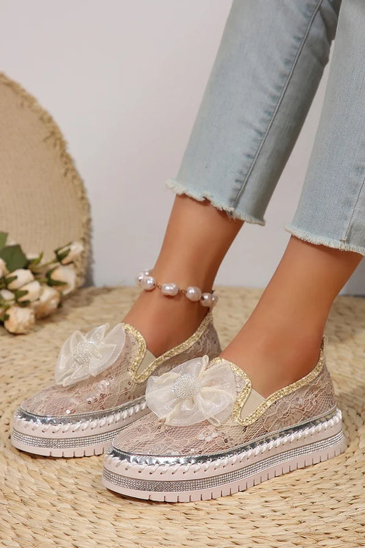 Threaded Pear Ayah Breathable Lace Loafer Shoes