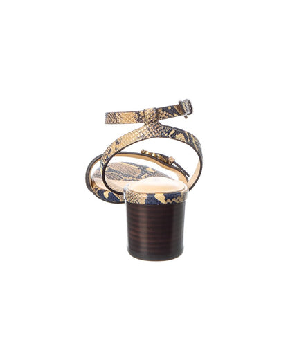 NATURAL SNAKE EMBOSSED LEATHER-