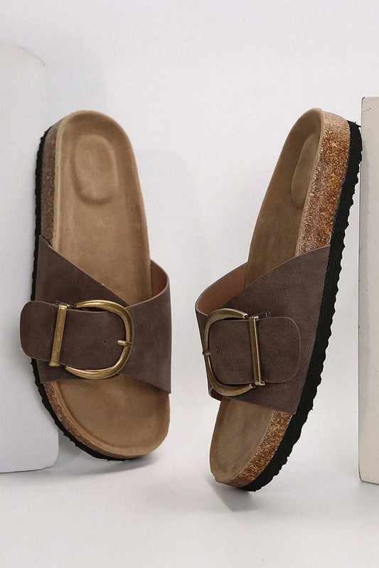 Threaded Pear Tilly Buckle Thick Sole Slippers