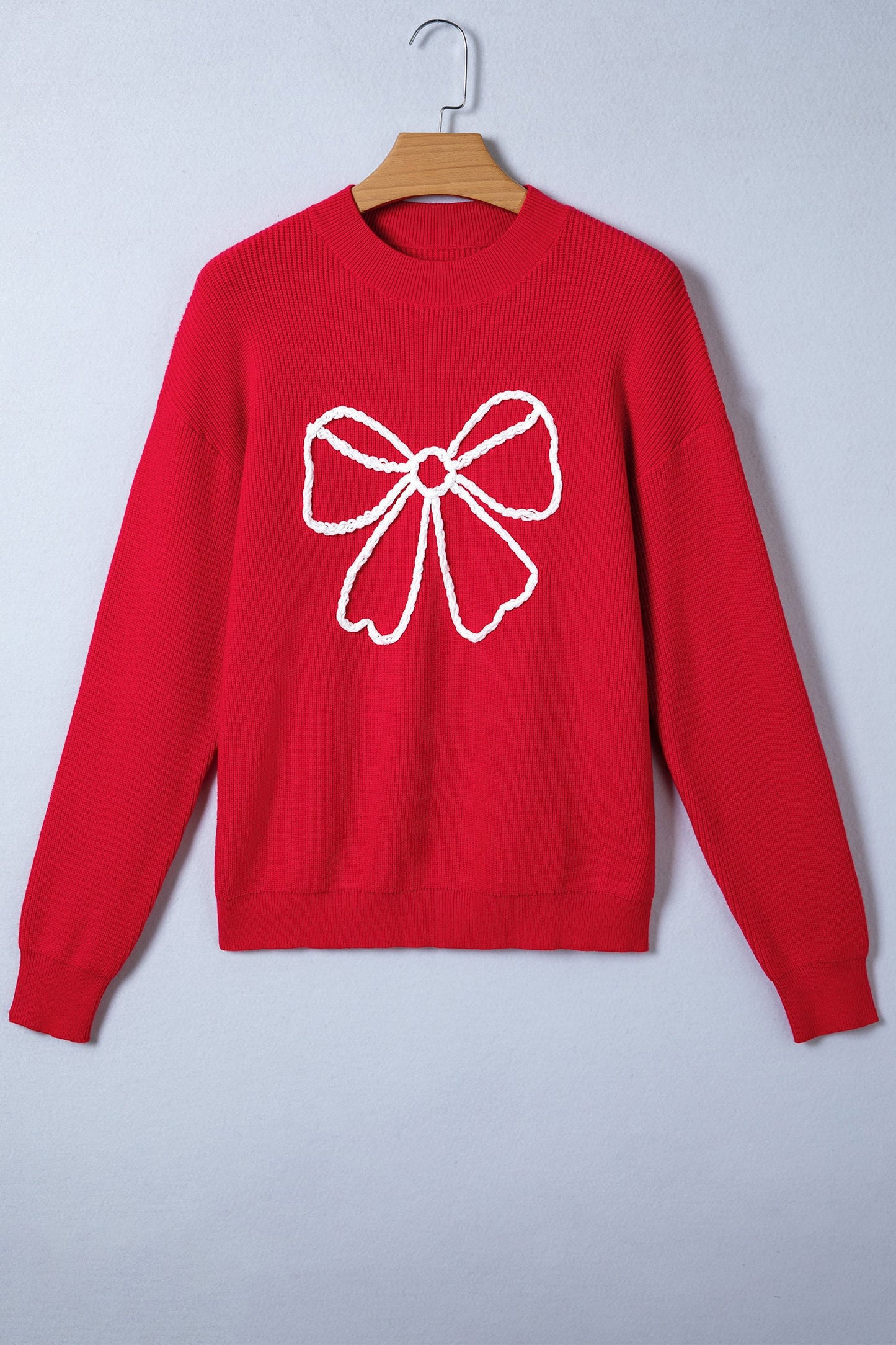 Threaded Pear Arya Embroidered Graphic Ribbed Sweater