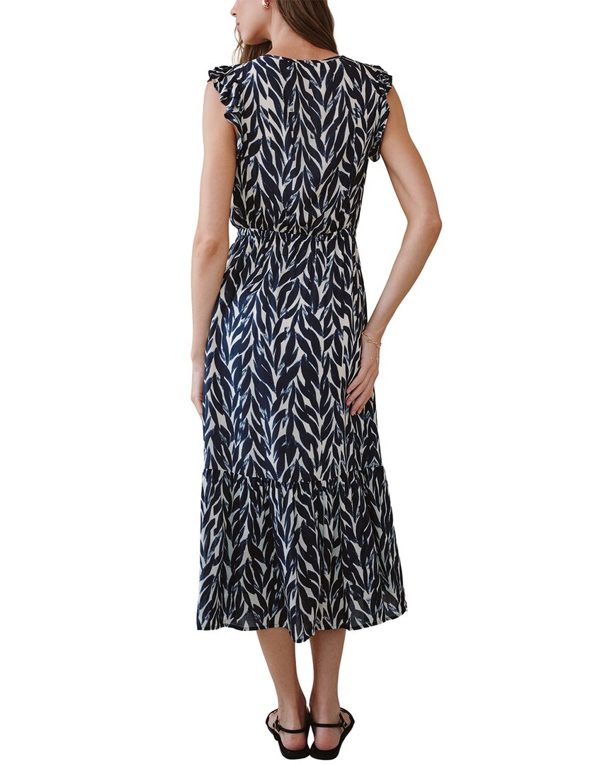 NVYLE-NAVY LEAVES PRINT-