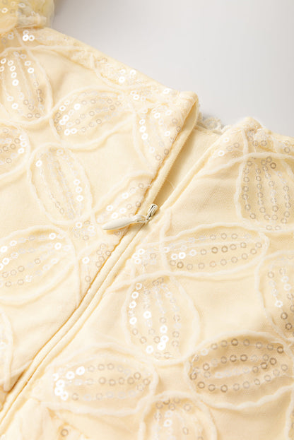 Threaded Pear Winter Bubble Sleeve Square Dress