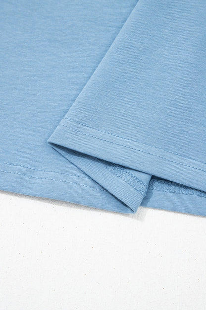 Threaded Pear Henley Short Puff Sleeve Top