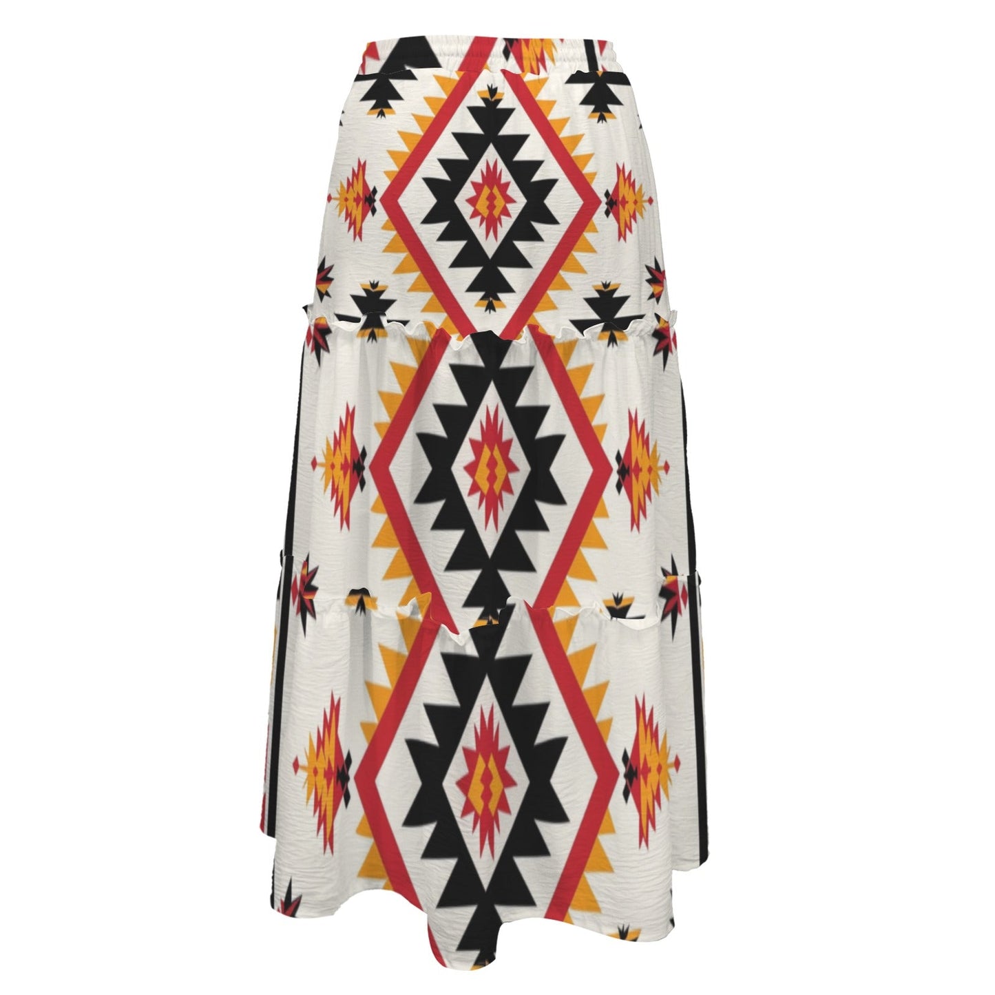 Baha Ranch San Antonio Aztec Tiered Prairie Maxi Skirt