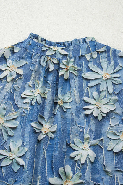 Threaded Pear Sarajana Half Placket Collared Blouse